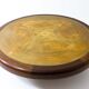 Vintage round coffee table in rosewood and brass