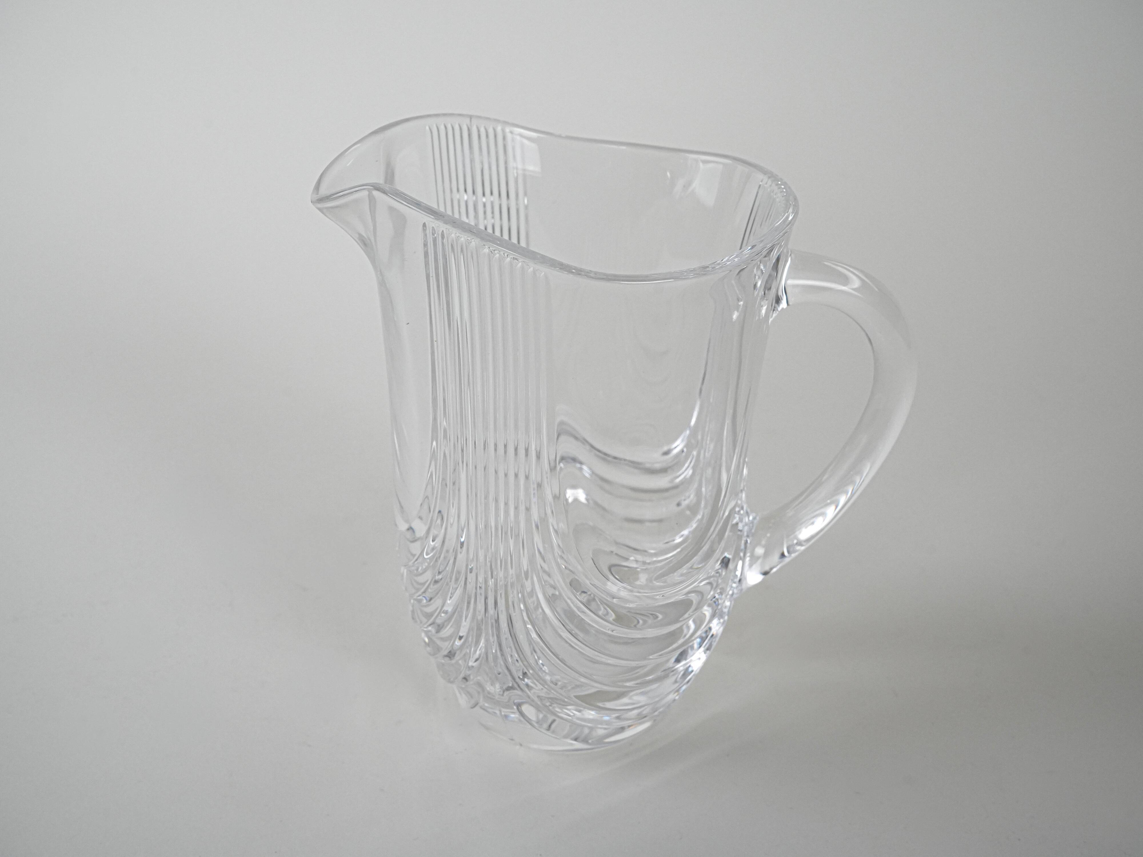 Crystal jug, Italian design, 1970s, made in Italy