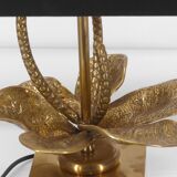 Stylized flower lamp in gilded brass