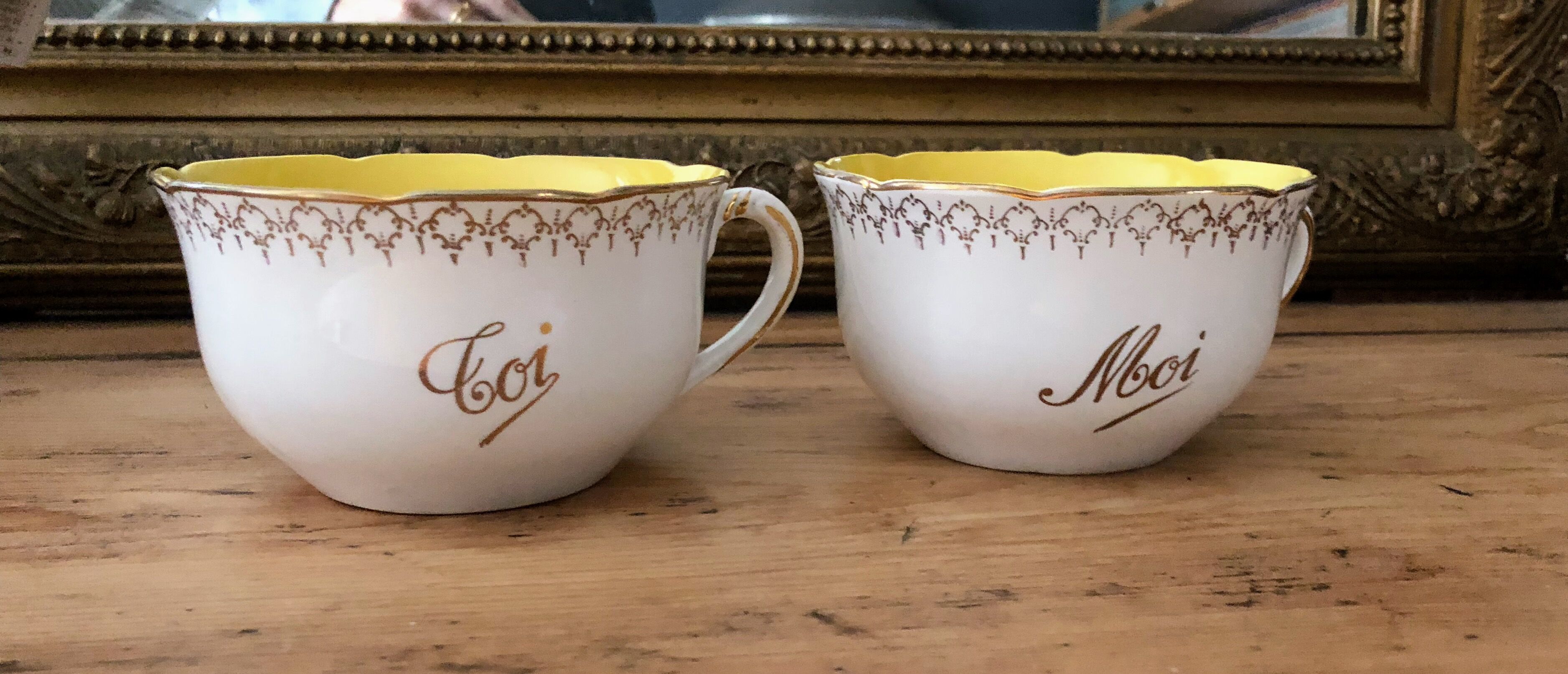 2 large Sarreguemines cups