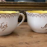 2 large Sarreguemines cups