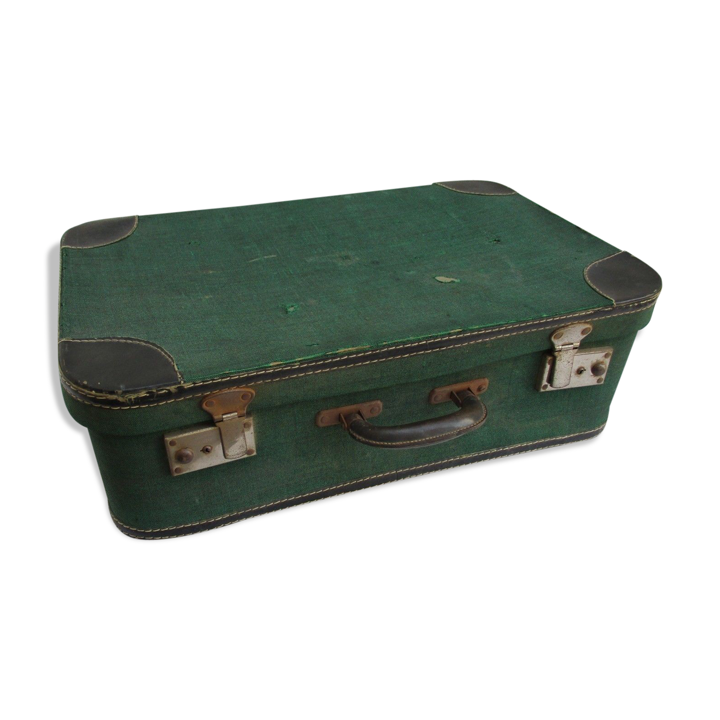 Vintage green luggage suitcase