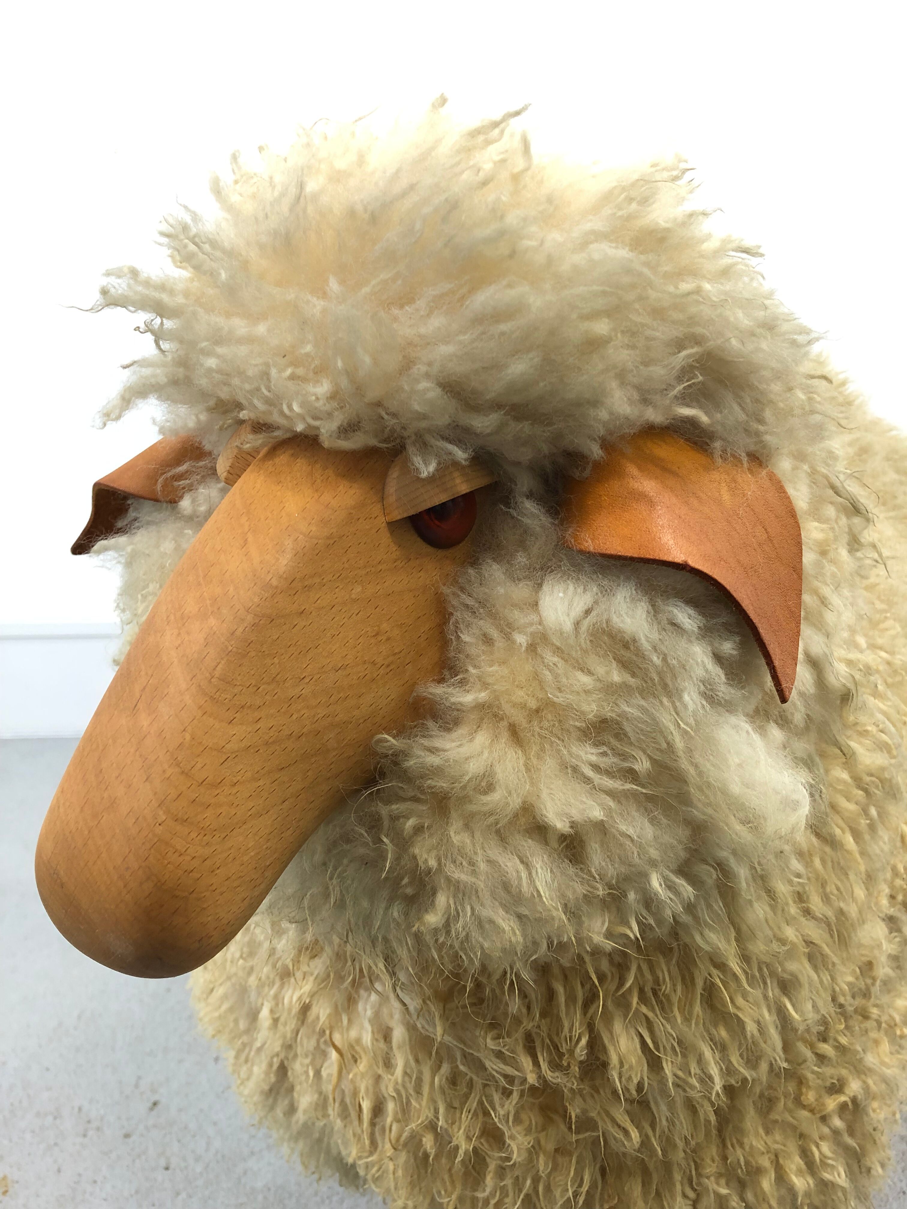 Wool Sheep Sculpture by Hanns-peter Krafft for Meier, 1970s