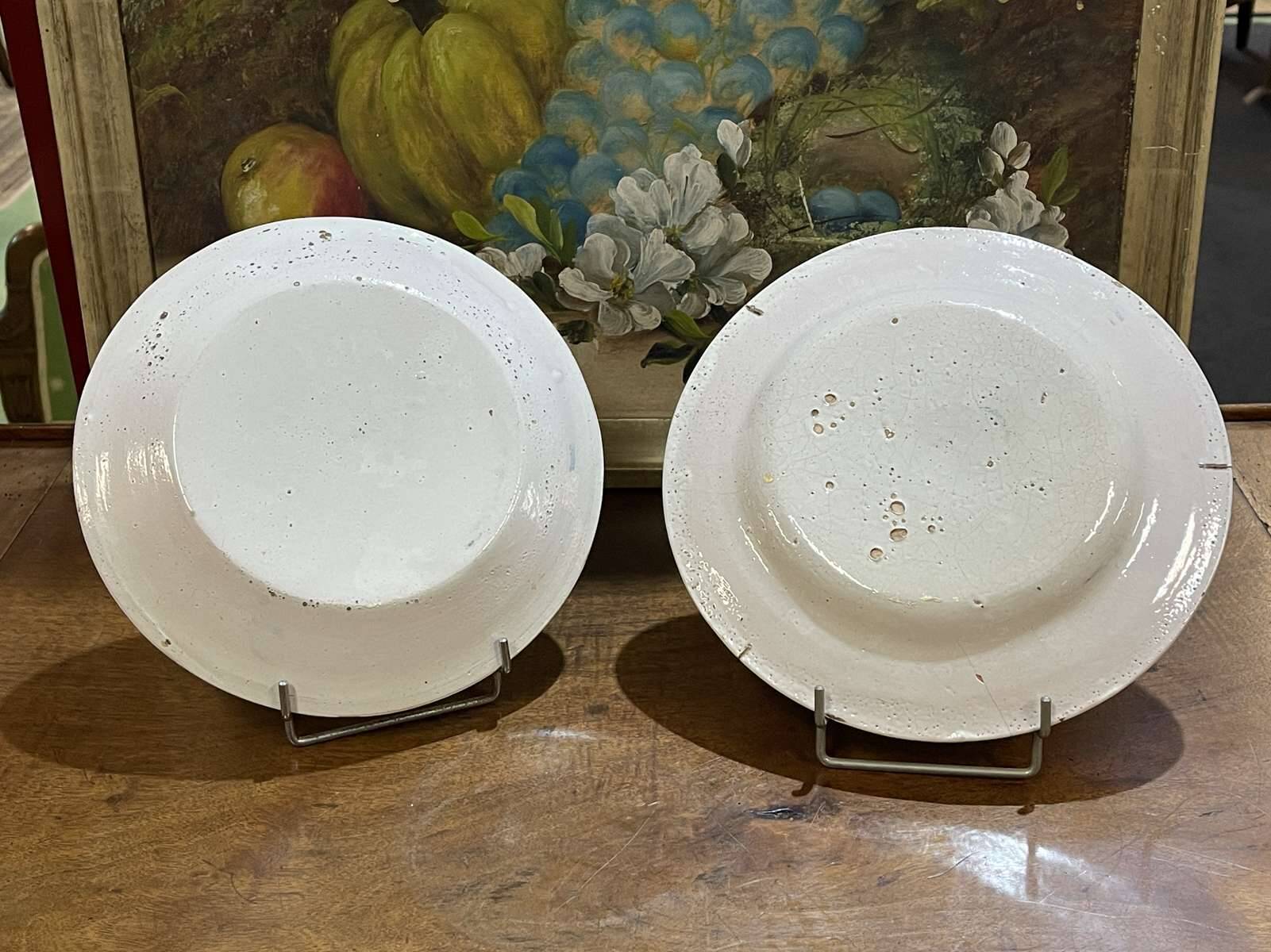 Pair of HB Quimper earthenware plates from the 1920s