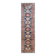 Handmade runner rug traditional kazak carpet rug blue geometric runner