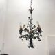 Vintage Tole Ceramic Flower Chandelier 1950’s