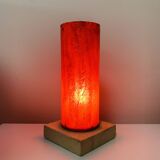 Red stone and fibreglass lamp, vintage