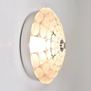 Peill & Putzer Large Round Op Art Glass Sconce, Wall Lamp, Flush Mount, Germany, 1970s