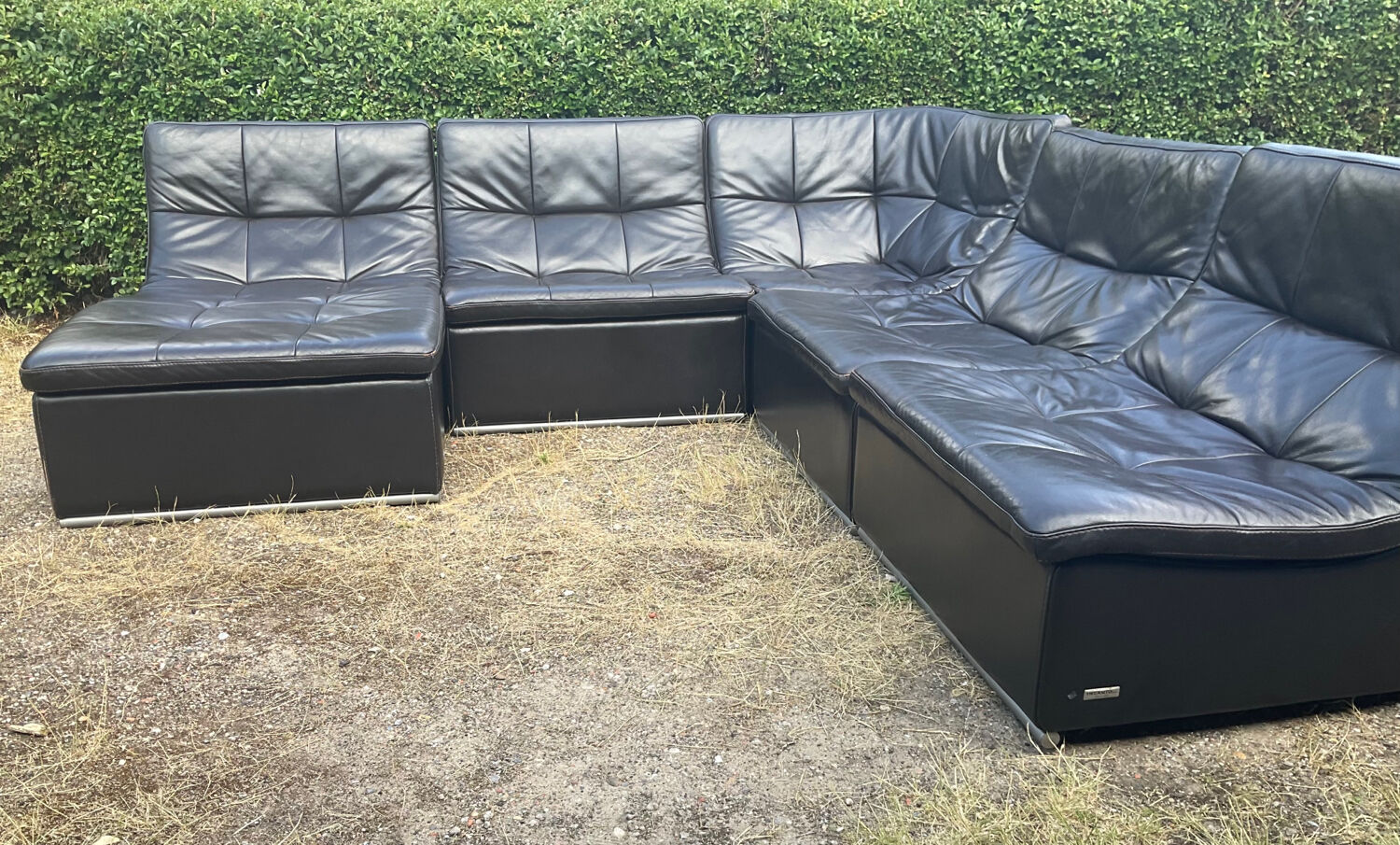 Incanto Italy modular corner sofa in brown leather