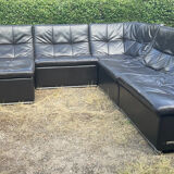 Incanto Italy modular corner sofa in brown leather