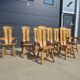 Set of 8 Britalist Oak Chairs from De Puydt, Belgium 1970s