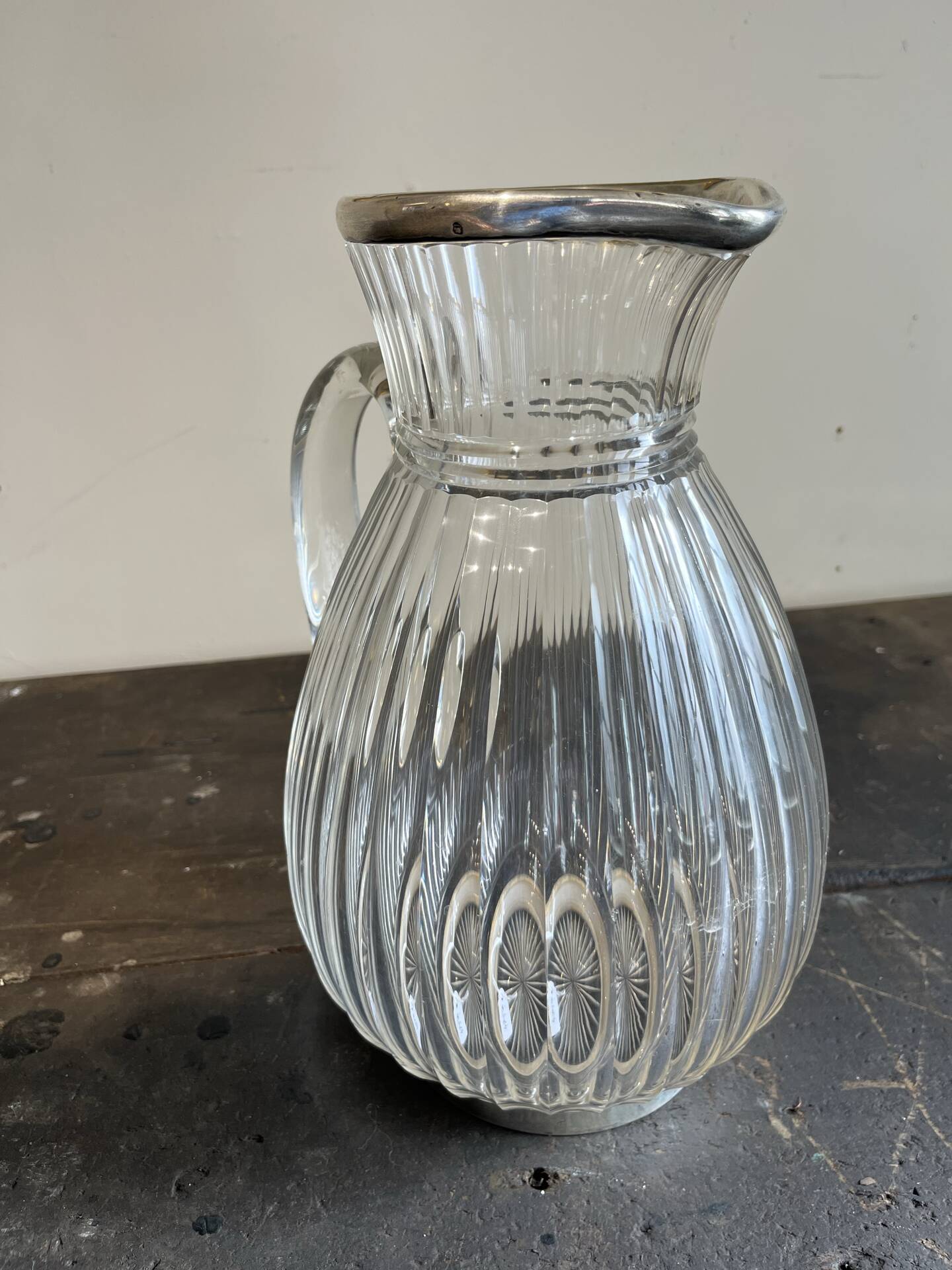 Pichet cristal argent massif 19 eme