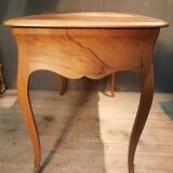 Flat desk in solid cherry wood, Louis XV style.