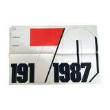 Poster by Walery Akopow "70 years of the October revolution", 1987