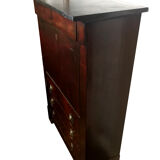 Burgundy black varnished wooden secretary