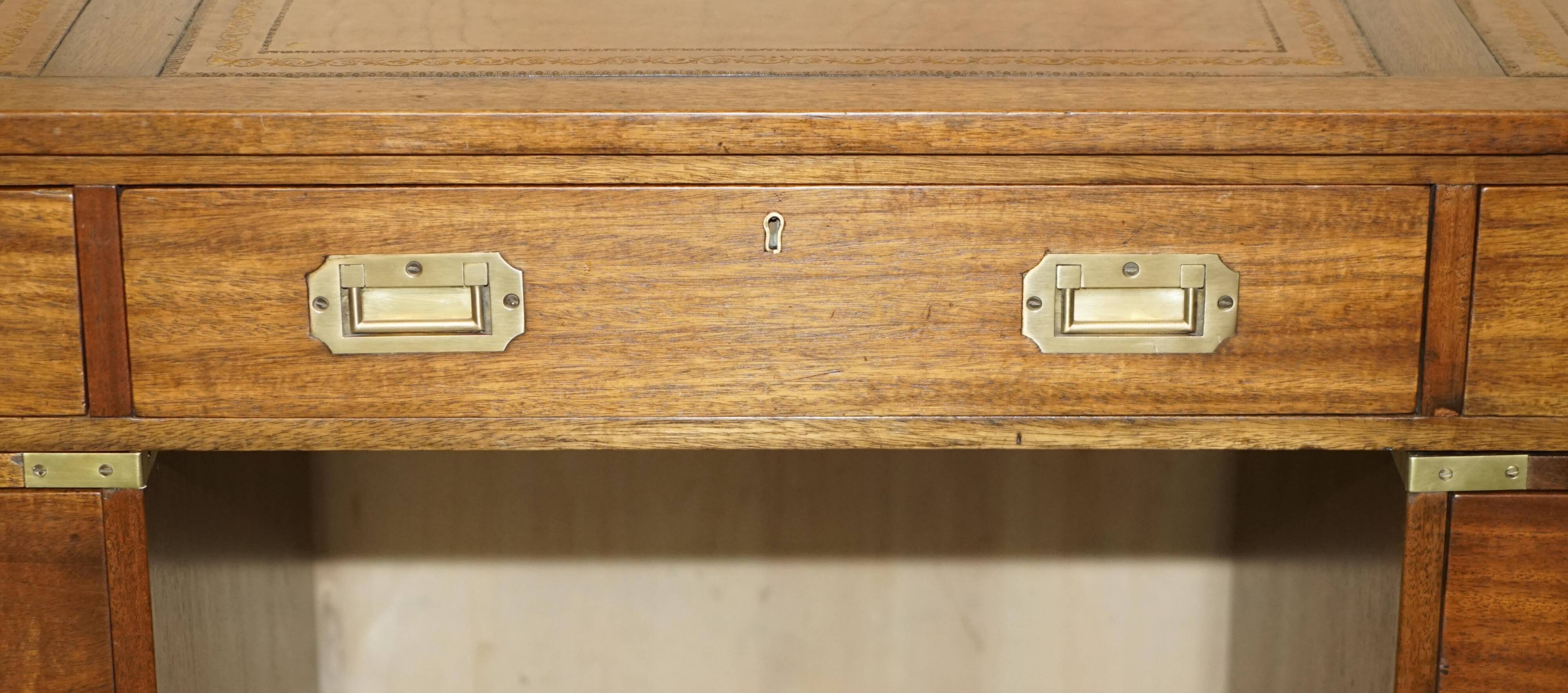 Restored leather military campaign desk Harrods Kennedy