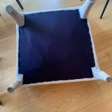Antique armchair restored in white bouclette fabric