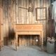 English desk with steps in solid pine (renovated)