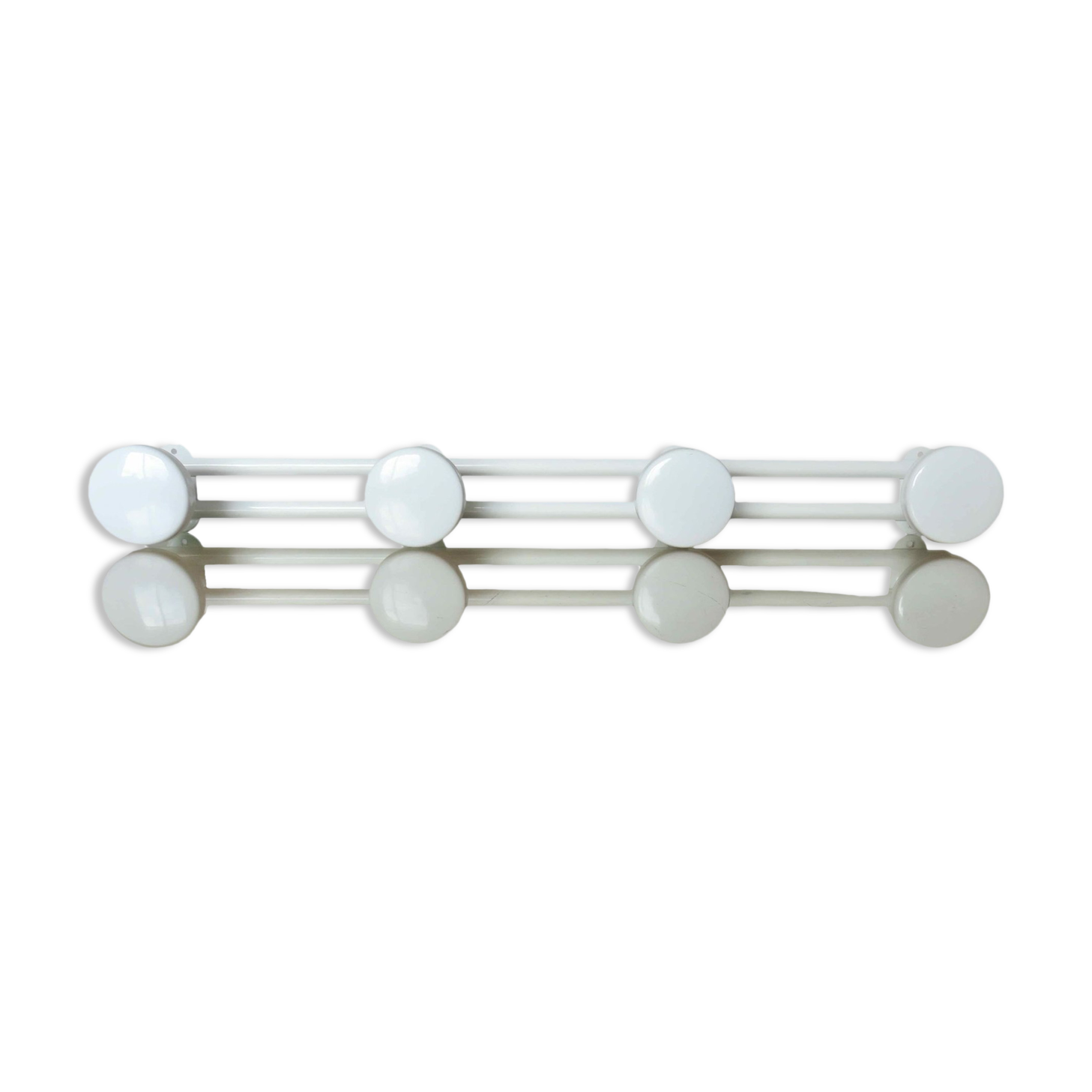 Coat rack in white lacquered metal 70s