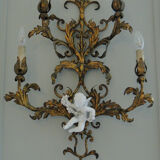 Applique murale metal doré