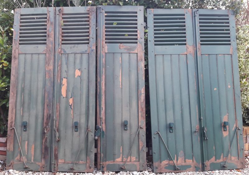Pair of shutters oak parts with louvers 201,5x106cm