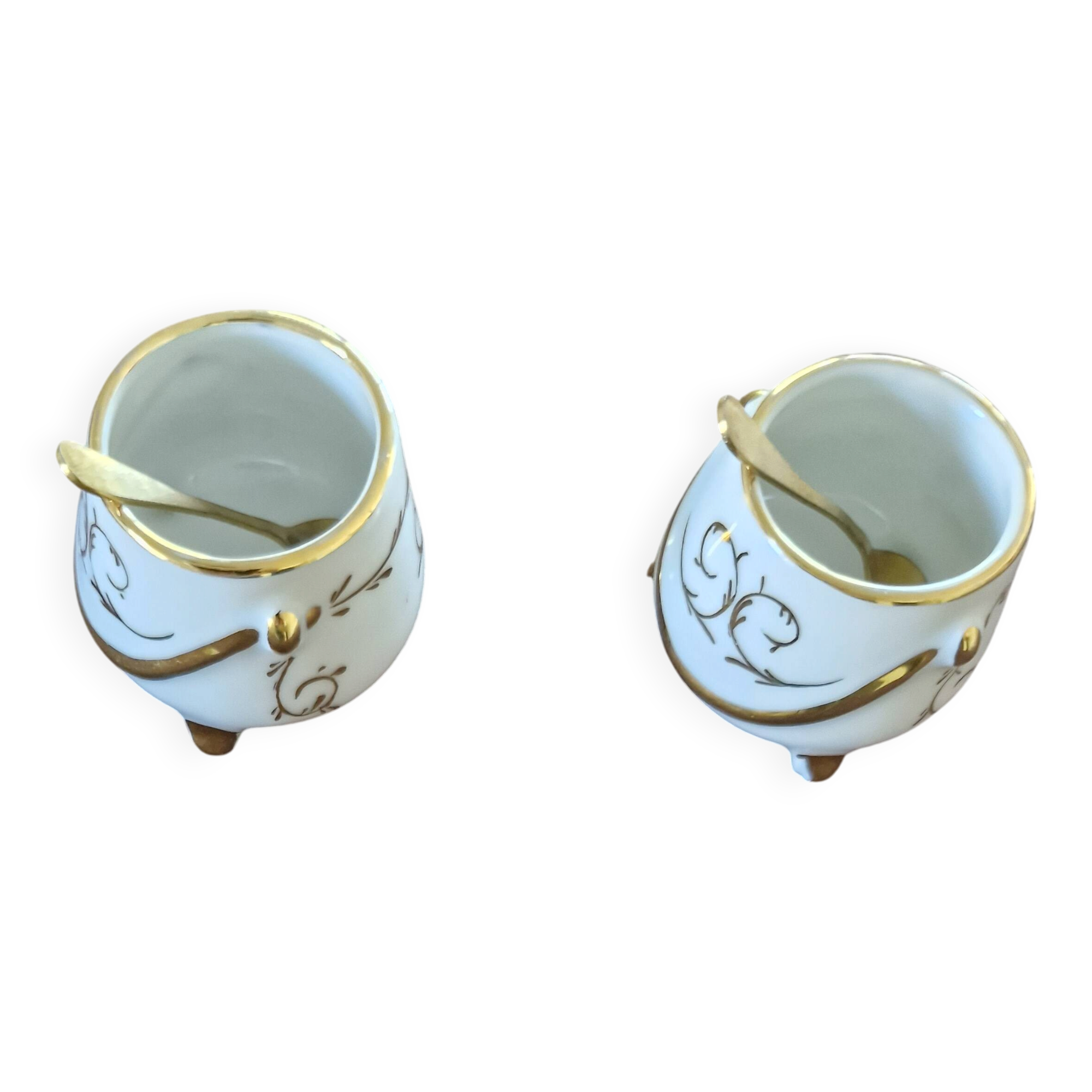 Vintage porcelain salt and pepper shakers.