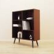 Danish mahogany veneered shelving unit on splayed legs, 1960s