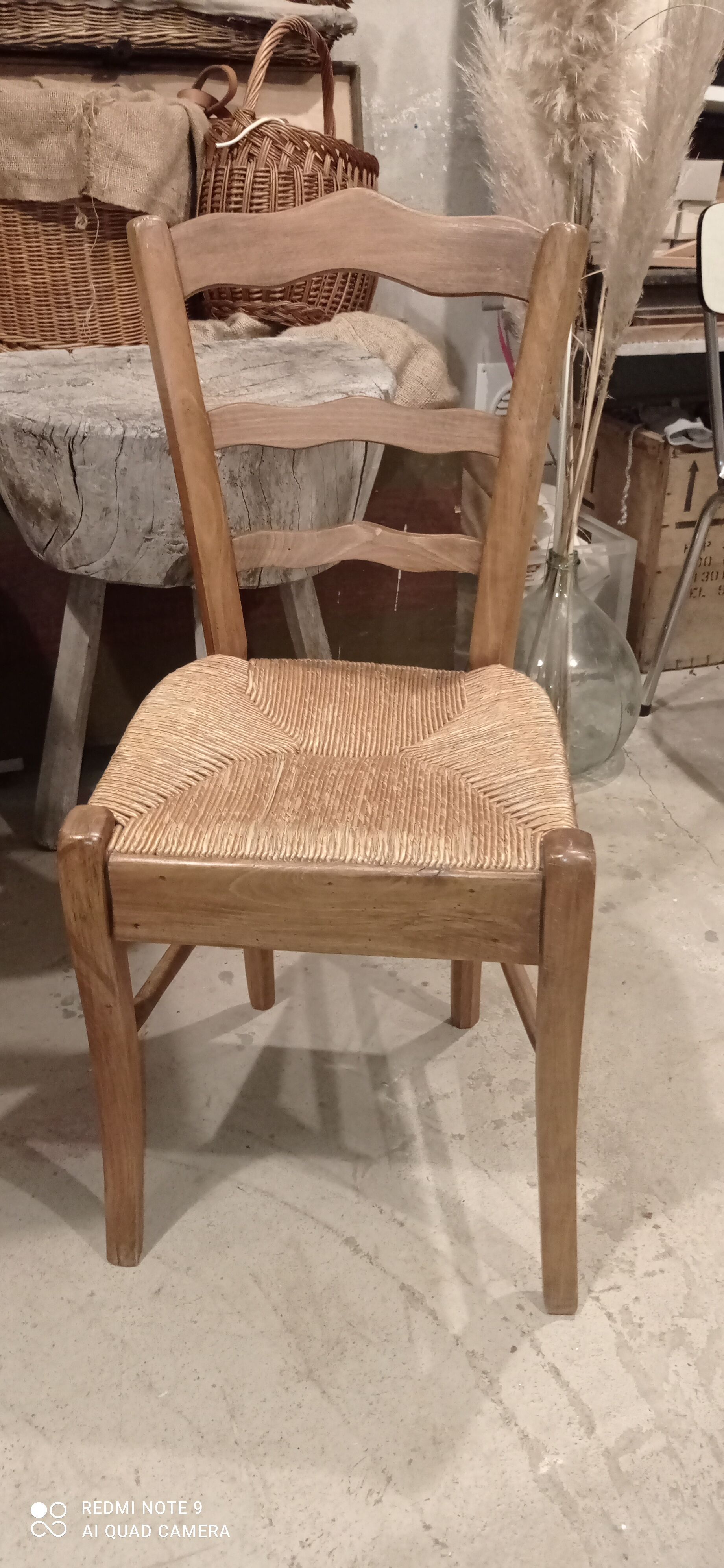 Old straw chair