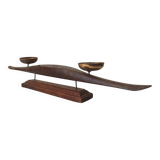 Vintage chandelier in solid carved teak.