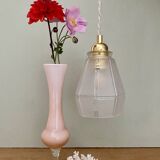 Vintage art deco frosted glass tulip pendant light