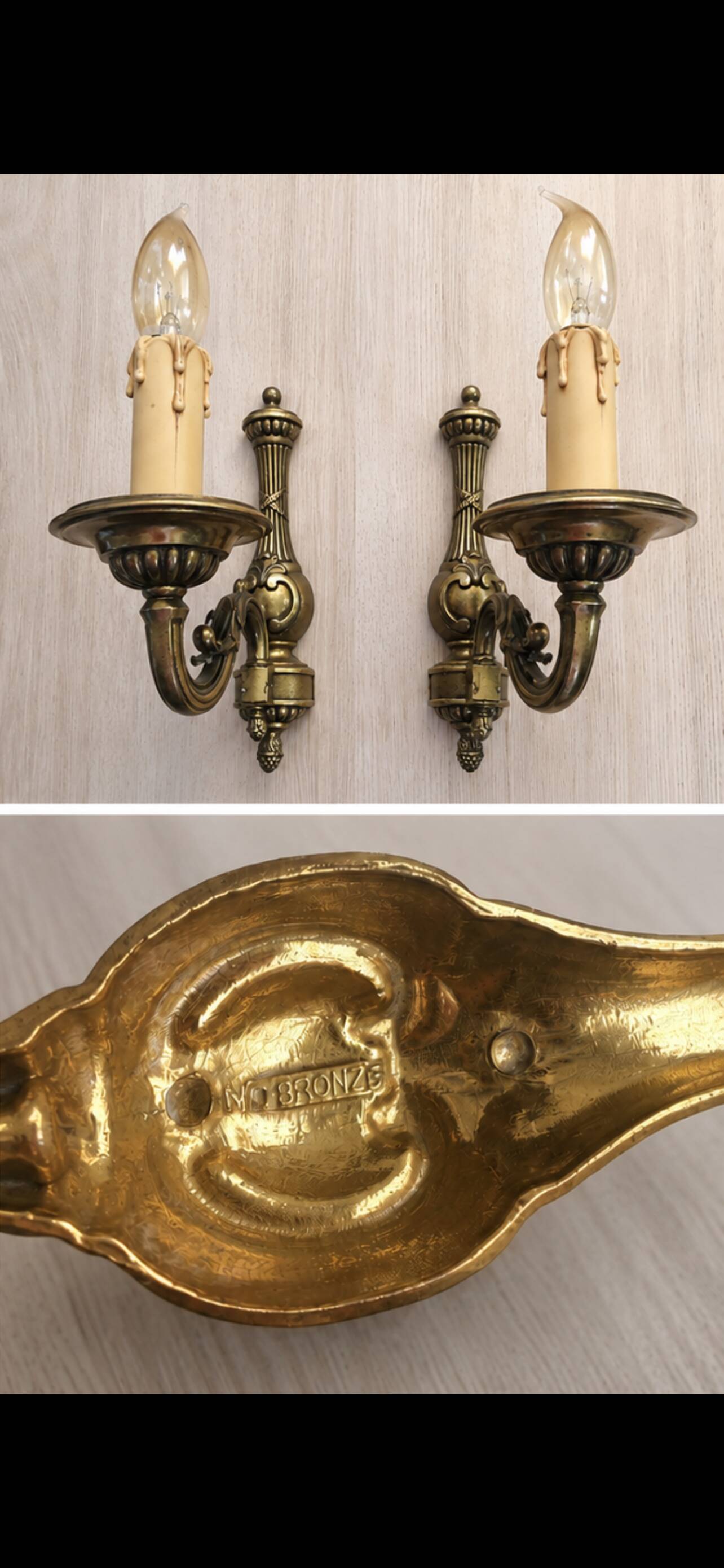 Paire d’appliques bronze véritable