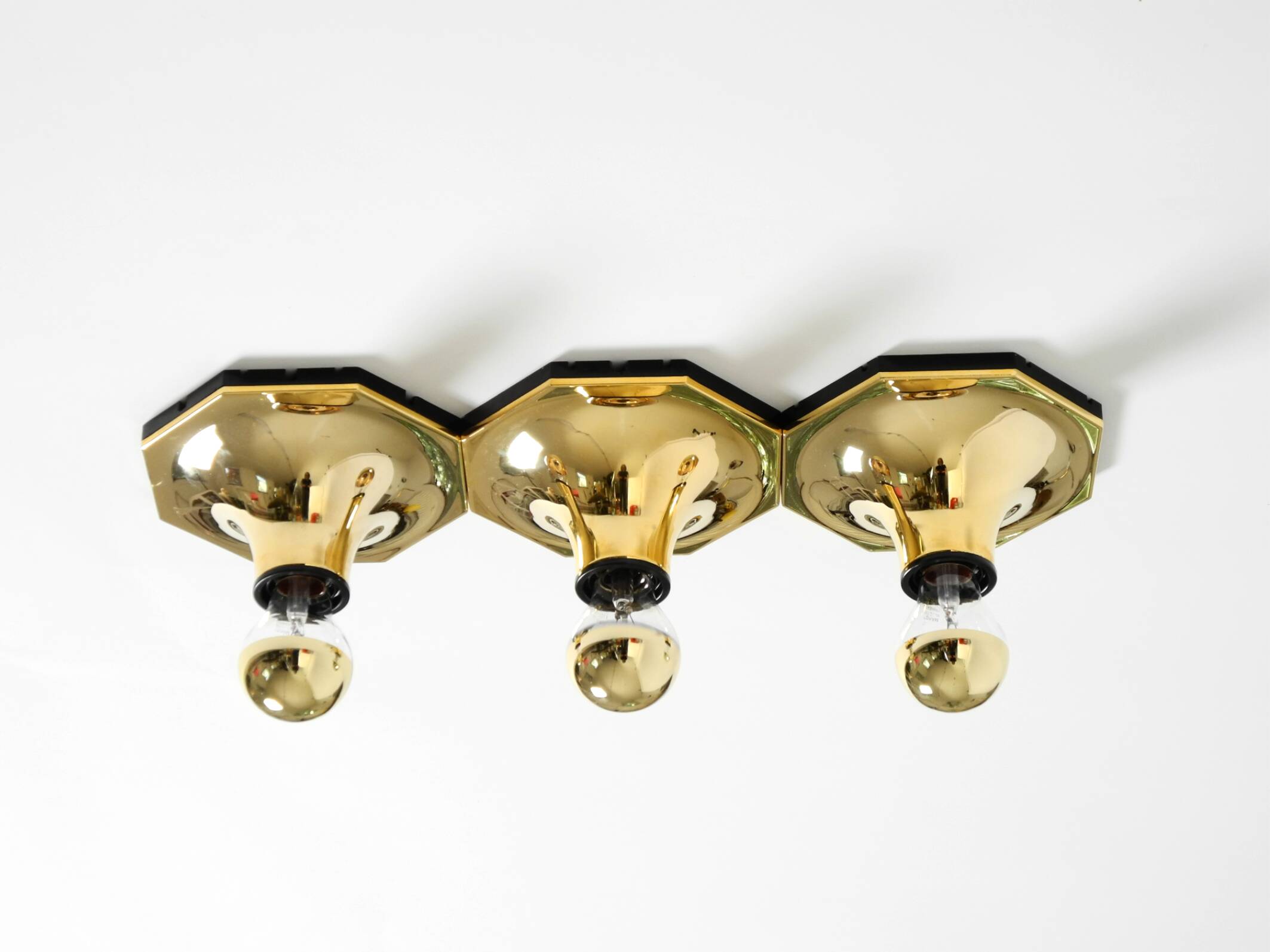 Set of three 1970s wall or ceiling lamps by Motoko Ishii for Staff Leuchten