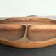 Set of 2 wooden fondue plates