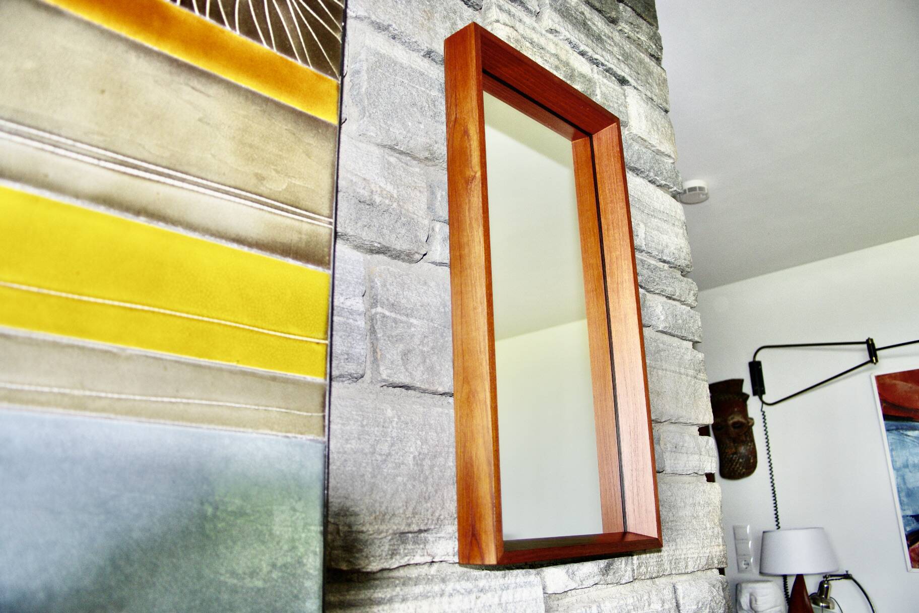 Large teak mirror by od mobler as 1950
