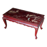 Lacquer coffee table 1960 China red background character decoration