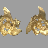 Pair of Art Deco candlesticks vine leaves and grape clusters - Bronze