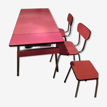 Formica table, chairs and stool set