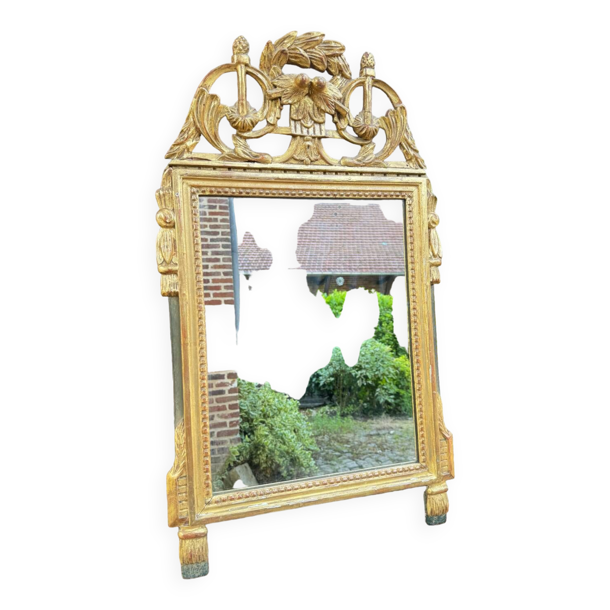 Mirror In Wood And Golden Stucco From Louis XVI XVIII Eme Century