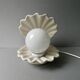 Ceramic and opaline shell lamp, 70s-80s