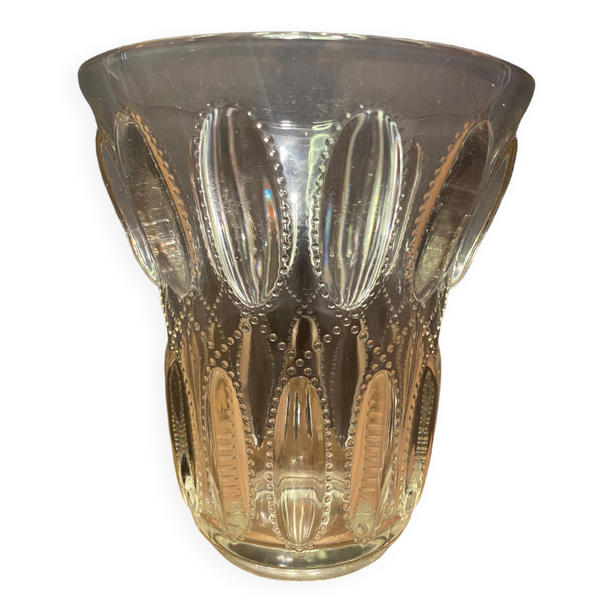 Art Deco glass vase Val Saint Lambert ephemeral model series Luxval 1935