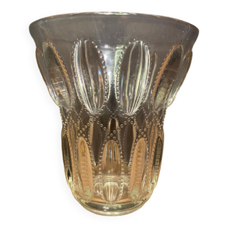 Vase en verre Art Déco Val Saint Lambert modèle ephémère série Luxval 1935