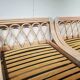 Pink rattan bed and bedside table set
