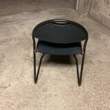 Steel fabric chair with sled legs from the 70s