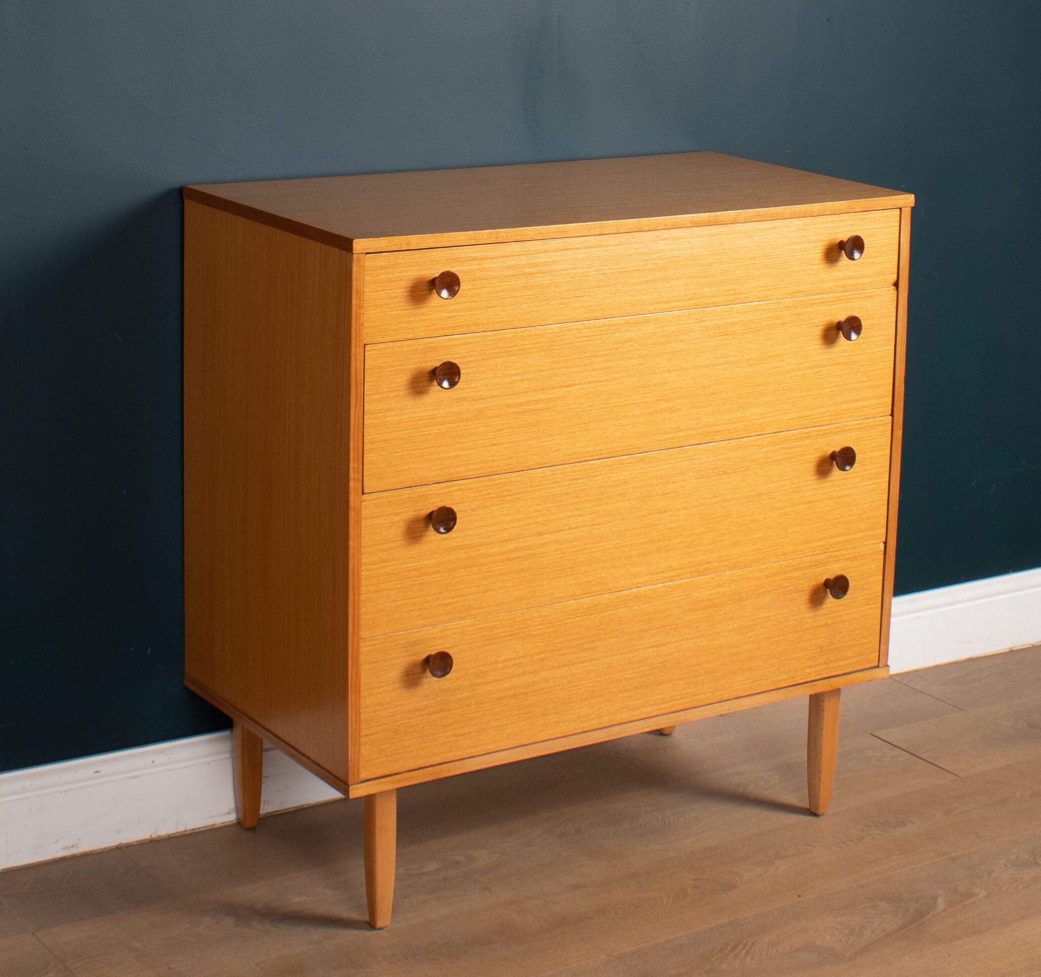 Retro honey teak 1960s avalon chest of drawers
