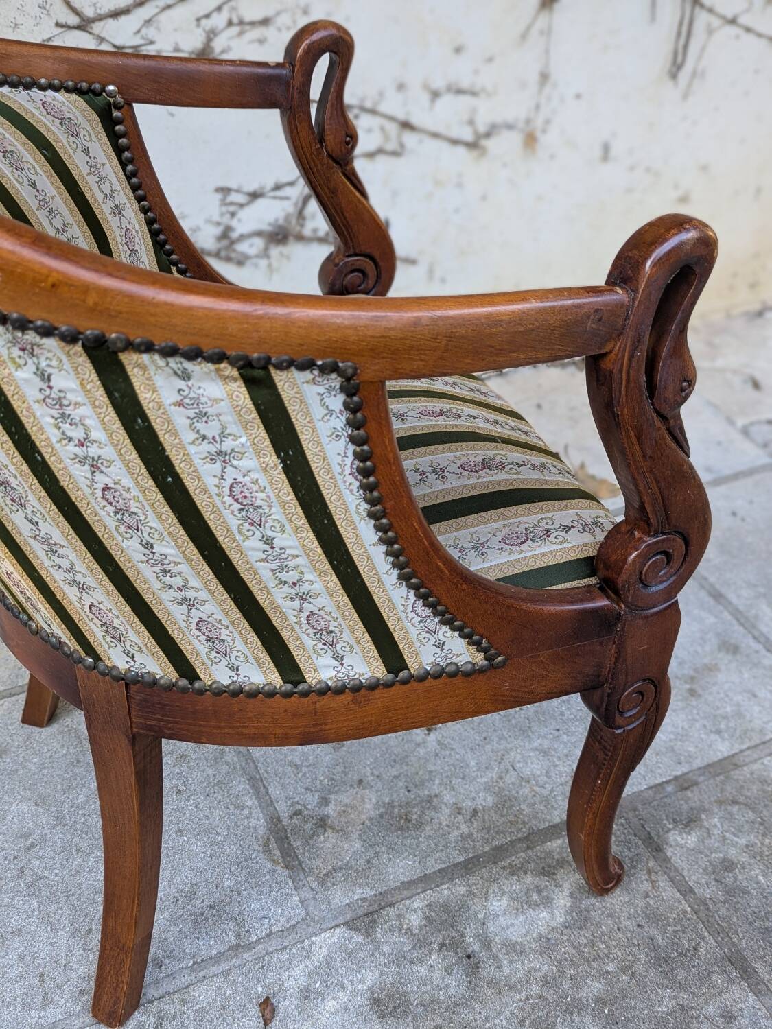 Pair of "swan neck" armchairs