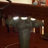 Organic sculptural accent lamp in green ceramic