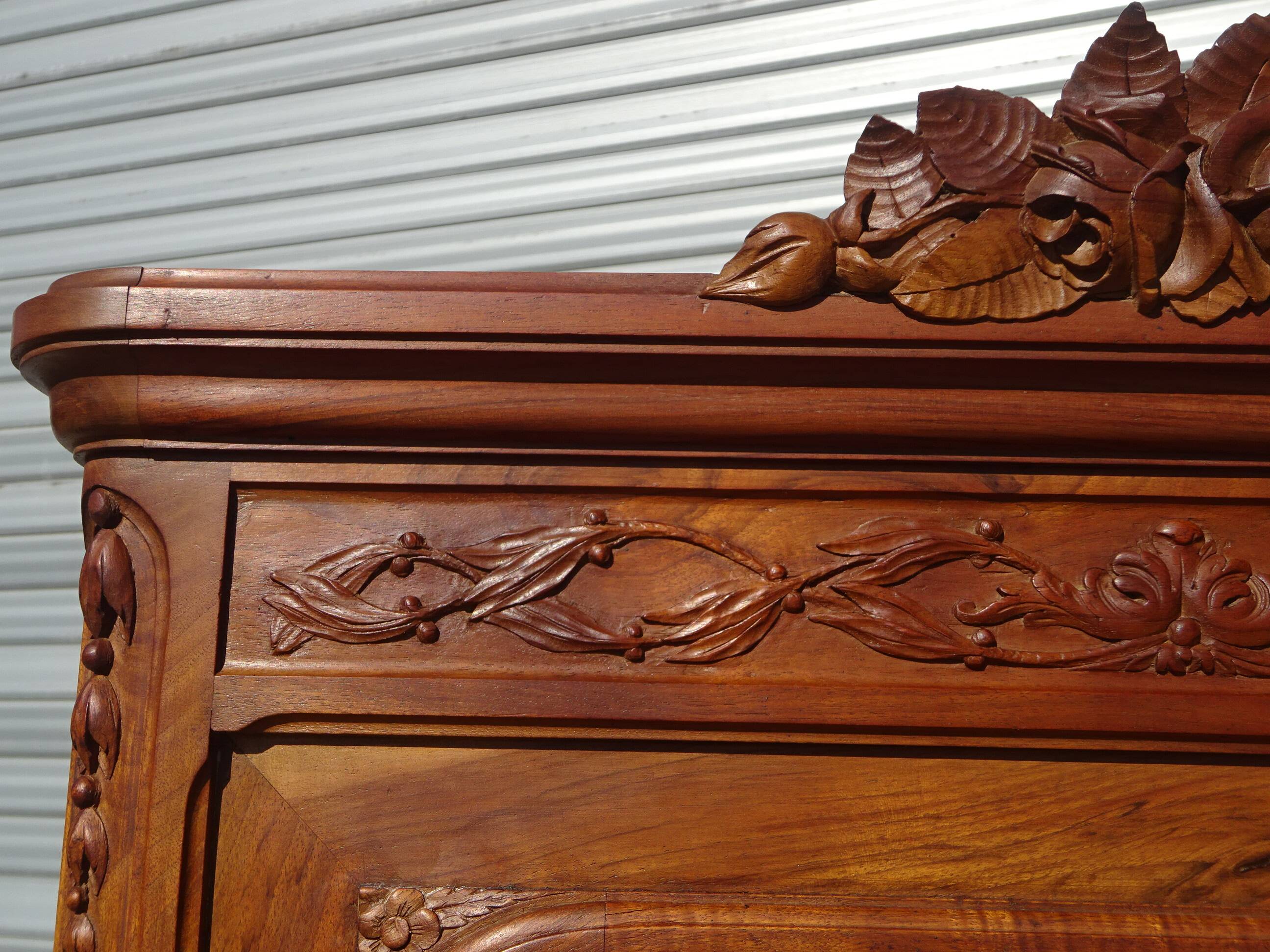 Antique walnut dressing table, Louis XVI style