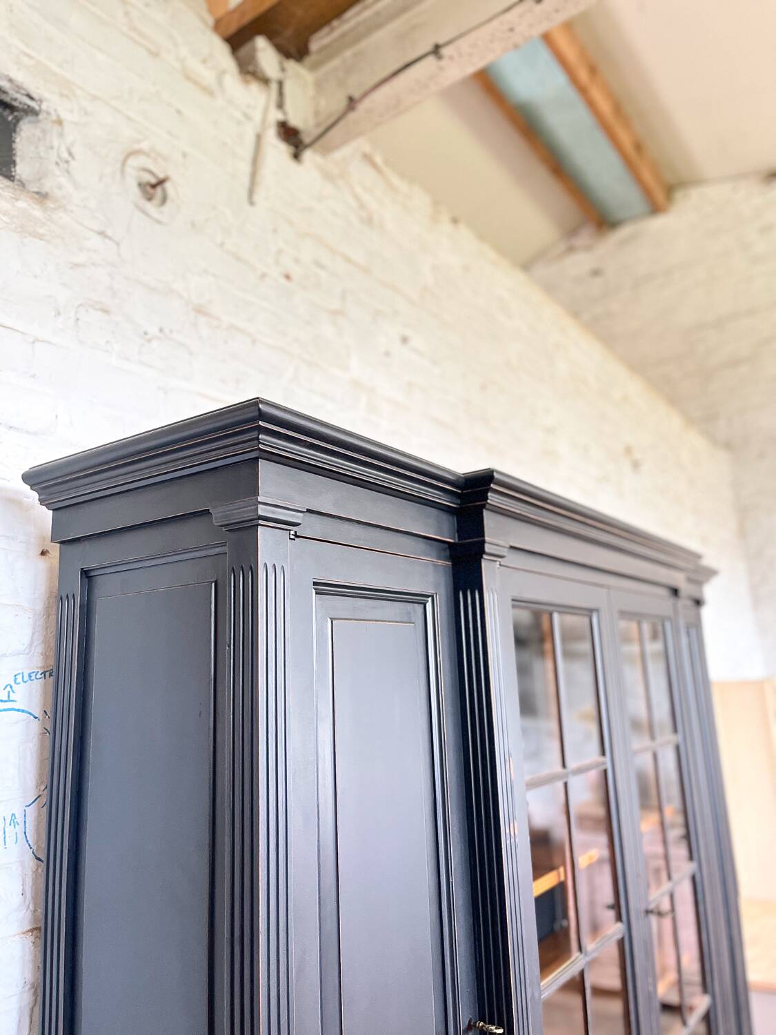 Old dresser / bookcase with black patina