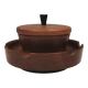 Wooden pipe holder with space to store tobacco in the middle Denmark 1960s