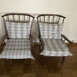 Pair of Baumann armchairs with cushions